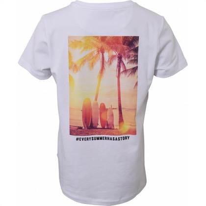 Hound T-shirt i hvid med tropisk billede